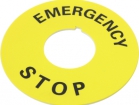 Надпись «EMERGENCY STOP»  